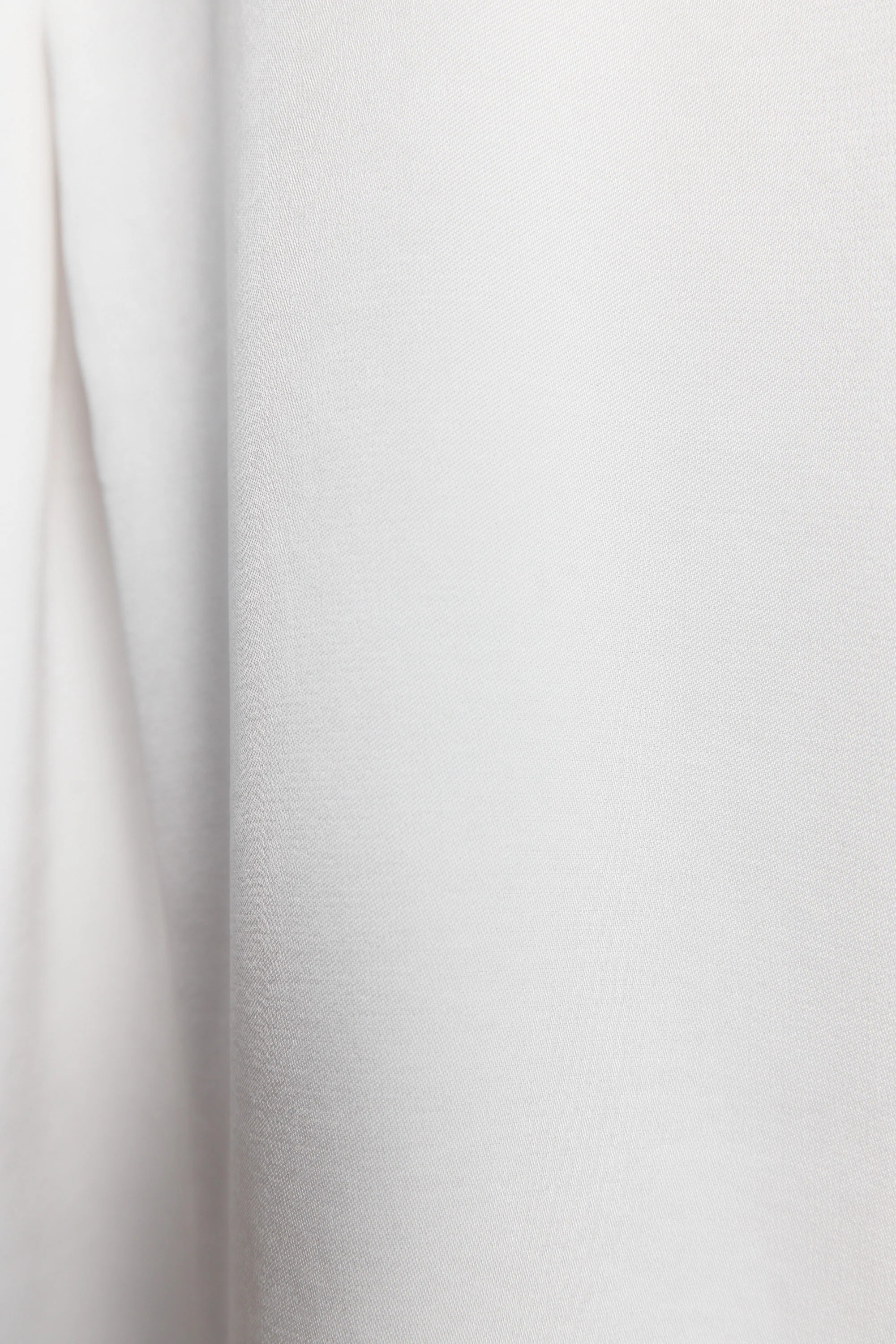 Women's White Loose Fit Stand-Collar Shirt, Long Sleeve Patch Pocket Rounded Hem Blouse