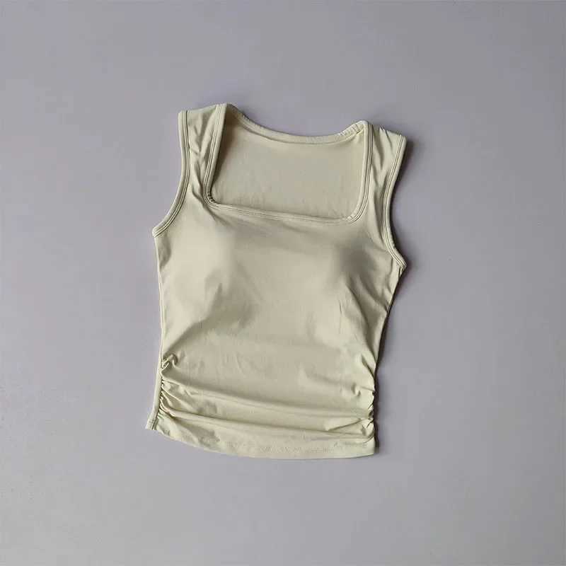 Square collar fixed one-piece sports vest suitable for womens running breast series cross shaped fitness bra Pilates yoga set summerXJ250410