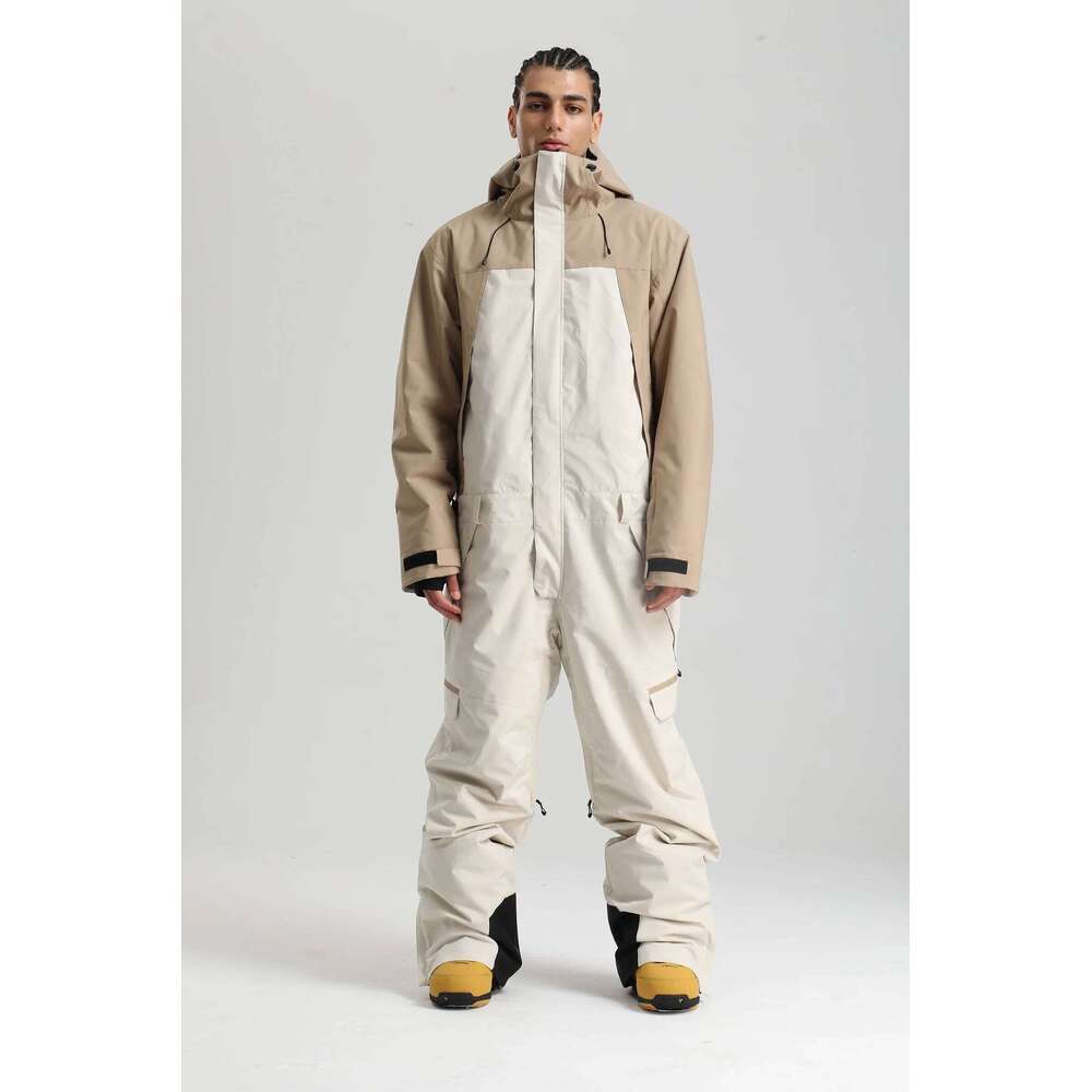 Unisex Ski Jumpsuit - Waterproof Windproof Thermal One-Piece Snowsuit For Alpine Breathable Couples Snow Gear