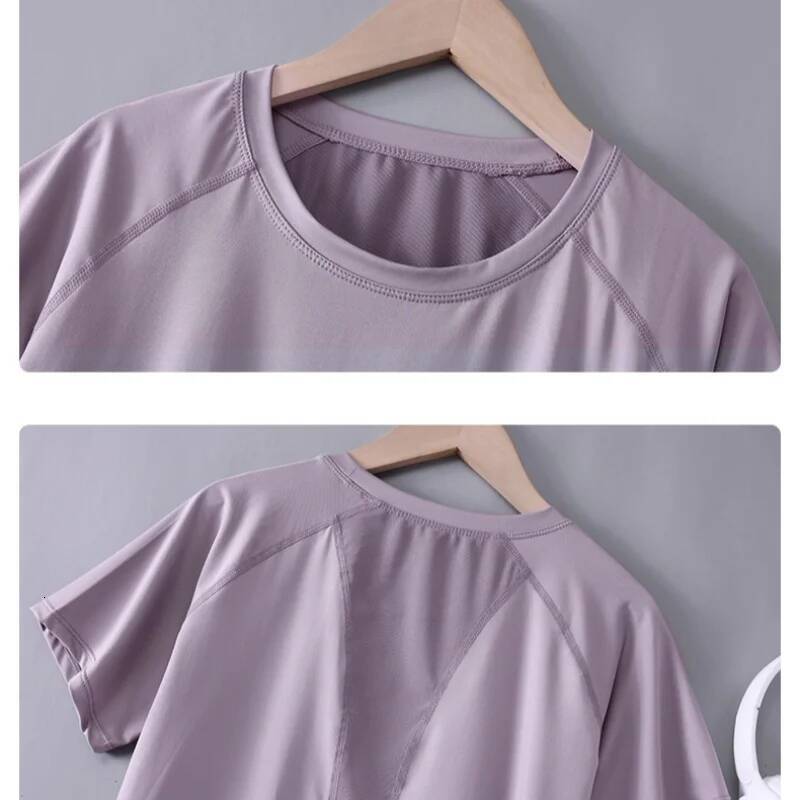 DRUR Yoga Tops Sportswear Woman Gym Shirts Breathable Quick Dry Short Sleeve Workout Jogger Running T Shirt Yogawear New