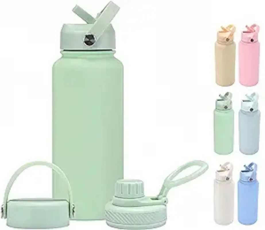 Fashionable cup 32OZ g stainless steel Insated Water Bottle Stainless Steel Sports Water Cup Flask with 3 Lids Wide Mouth Travel Thermal g Y251110