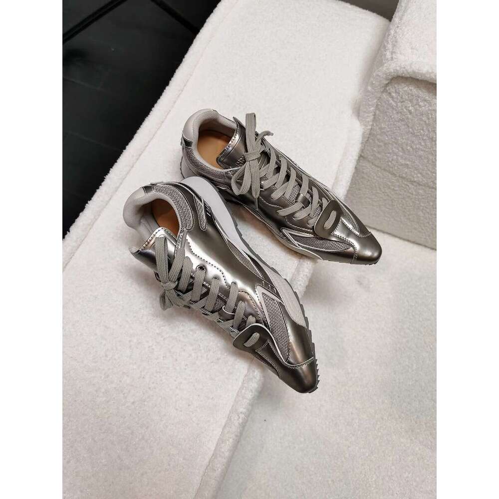 Woman Sandals New Fashion Pointed Sneakers Silver French Trendy Boxing Casual Leg Show Thin German Training Shoes