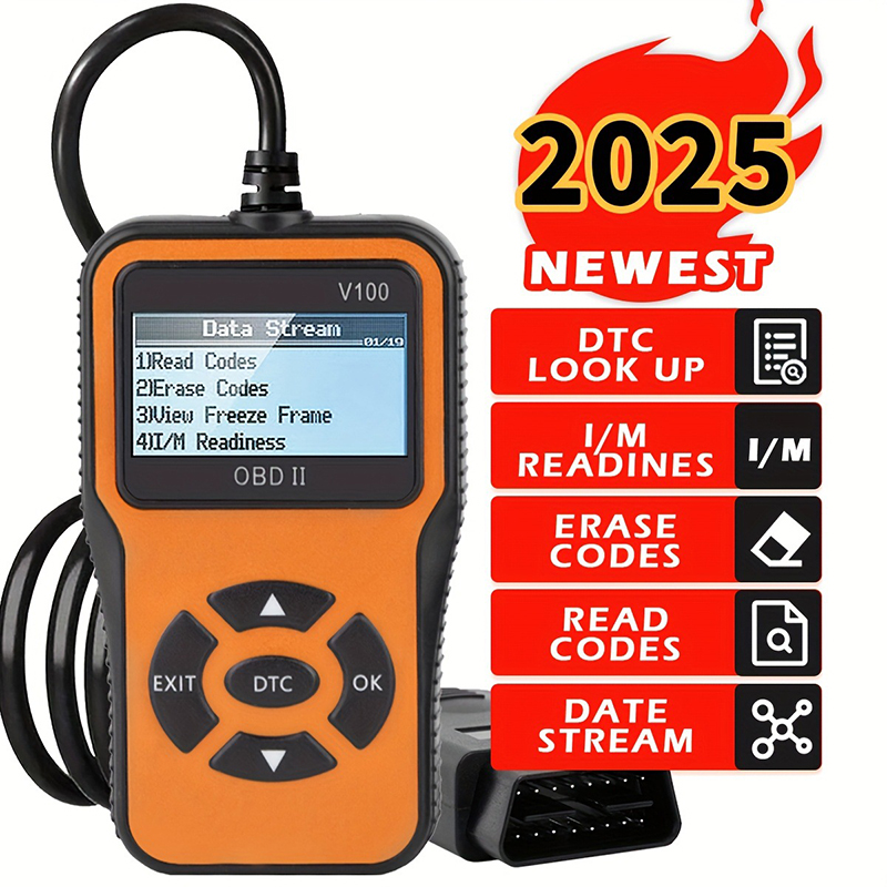 Handheld V100 OBD2 Auto Scanner 2.4 inch LCD OBD II Car Diagnostic Tool Multi-functional Code ReaderWith Multiple Languages