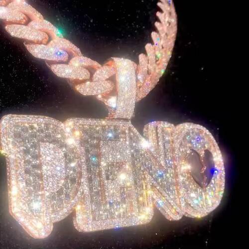 Custom Men Chains Vvs Pendant Iced Out Moissanite Cuban Link Chain Mossanite Men Diamonds Fine Jewelry Necklaces