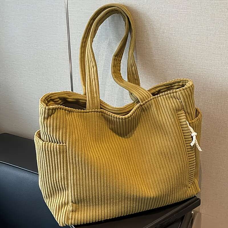 New Corduroy Suede Pluh Fluffy Fabric Large Capacity Women' Tote Shoulder Bag Short Trip Daily Commuting Shopping Travel Vacation Suitable for Ha