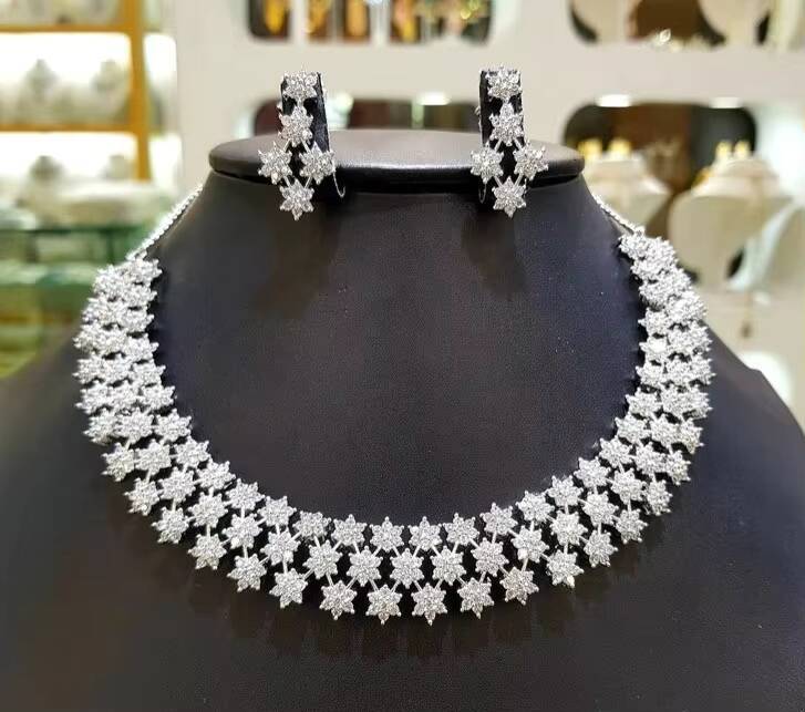 Fully White Moissanite Beautiful Dia Sterling Silver Gold Plated Cushion Cut Anklet with Earrings Customized Jewelry Unisex Gift