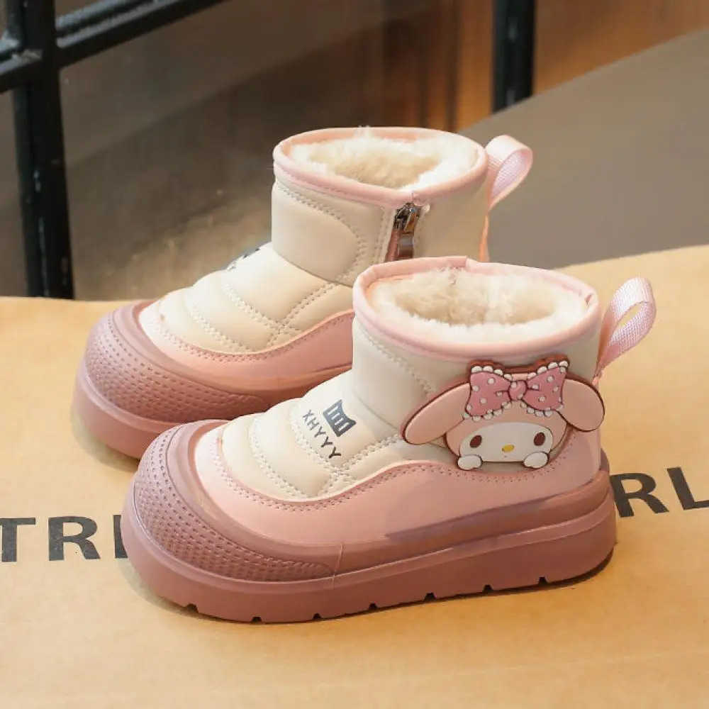 Sanrio Kuromi Child Snow Boots My Melody Martin Boots Anti-Slip High Top Plus Velvet Cotton Shoes Kids Casual Shoes Sneakers H251110