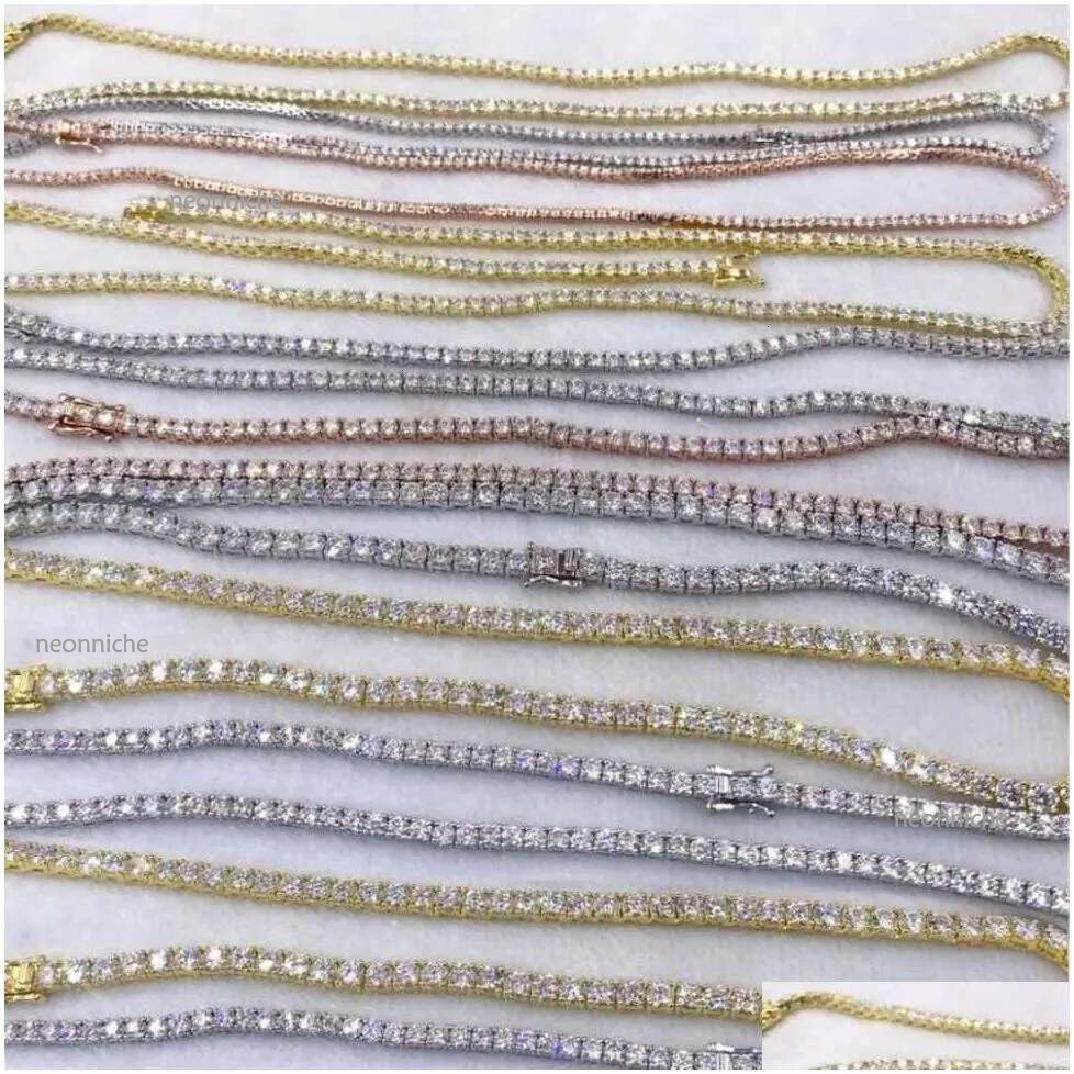 Designer For Women Fashion Hip Hop Sier Vvs Moissanite Dia Necklace Tennis Drop Delivery Pendants Otdyt
