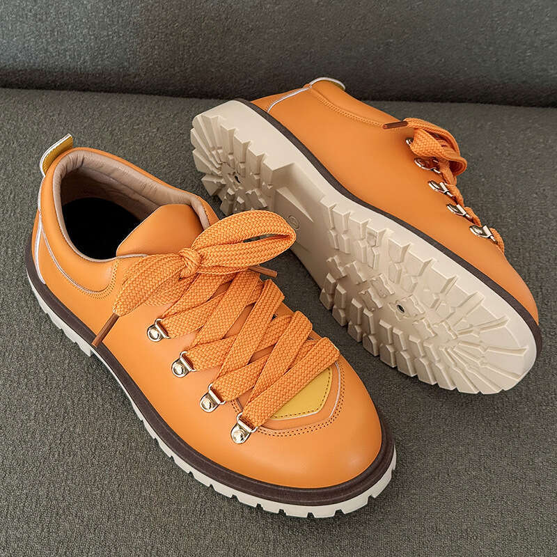 Autumn New Thick-Soled Fashion Casual Derby Men's Hot-Selling Leather Couple Versatile Work Shoes Z601
