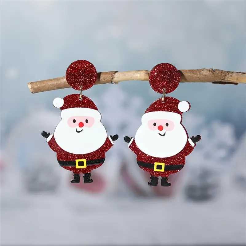 Bling Chunky Christmas Santa Claus Design Dangle Earrings Cute Style Adorable Christmas Ear Ornaments J251110