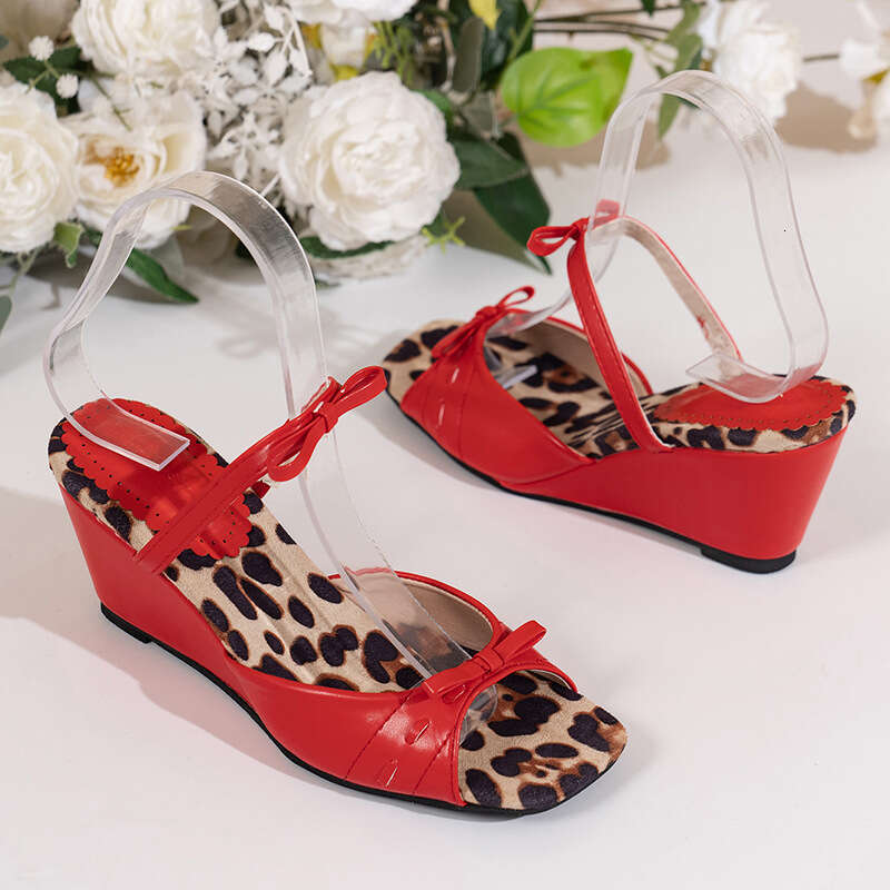 Woman Sandals Korean Dongdaemun Women S Shoes Exude A Slim And Sweet Temperament Lolita INS Butterfly Knot Floral Wedge Sandals For Women