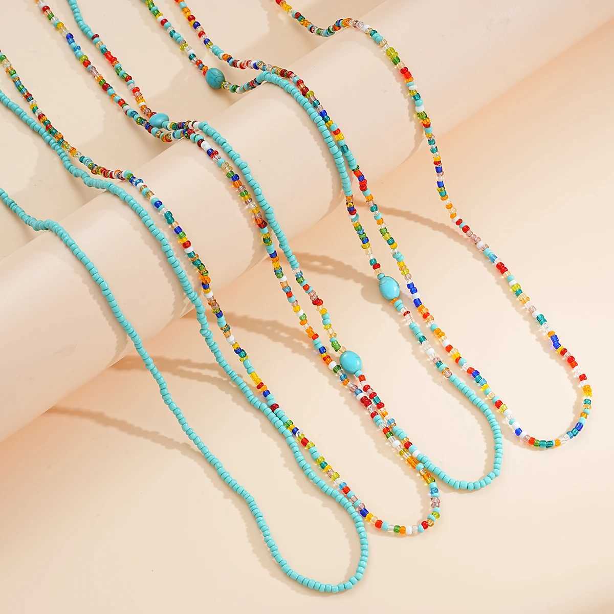 New Wave River Colored Bead Elastic Waist Belly Chain Suitable for Warm Girls 2024 Fashion Summer Beach Belt Bikini Bead Jewelry X250410