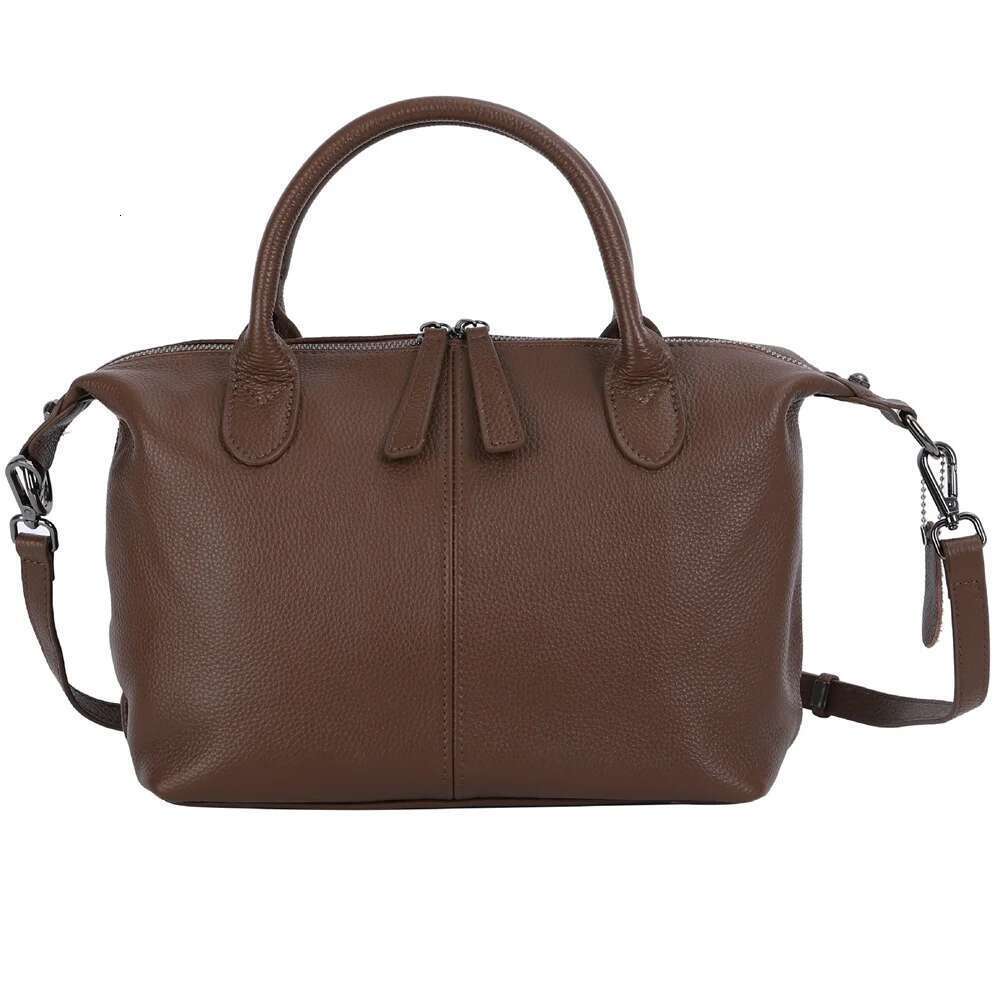 Highend Top Grain Cowhide Lady Genuine Leather Women Handbag Shoulder Messenger Bag Tote Purse Black Blue Grey Khaki Purple M009