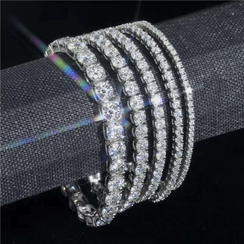 Factory Price Iced Out Chains Silver S925 2.0mm VVS Moissanite Tennis Chains Necklace Women and Men