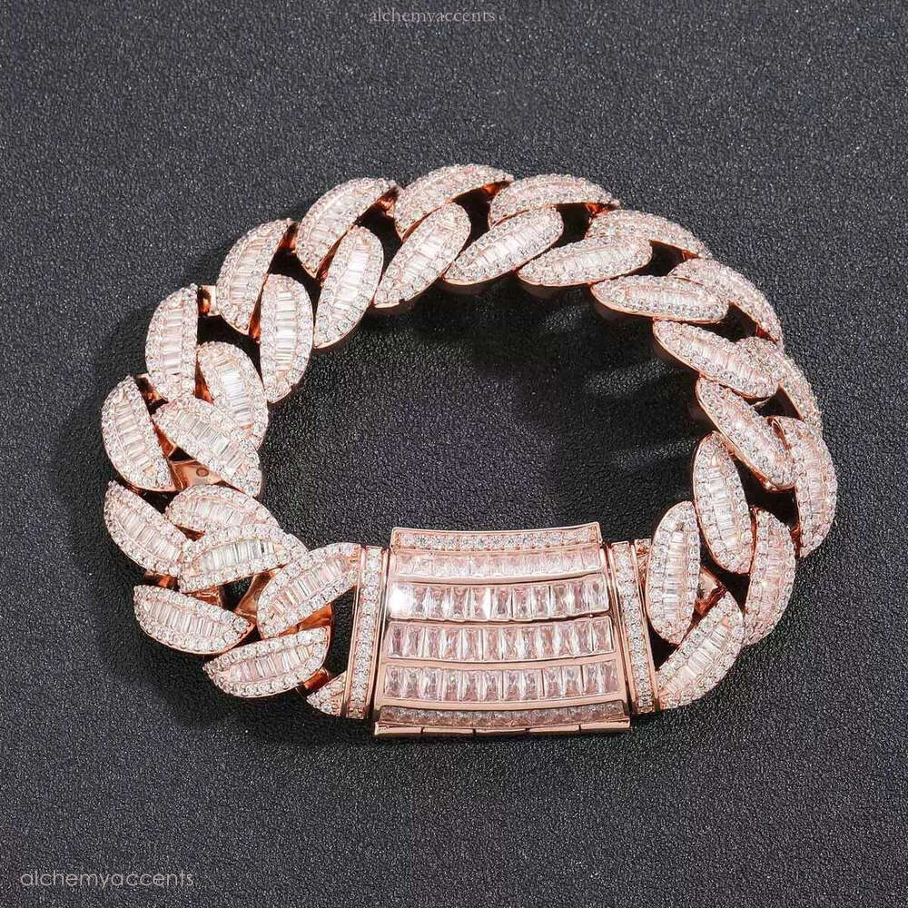 Elegant Gold-Plated Miami Cuban k Bracelet Featuring Sier VVS Moissanite Dias by Jasen