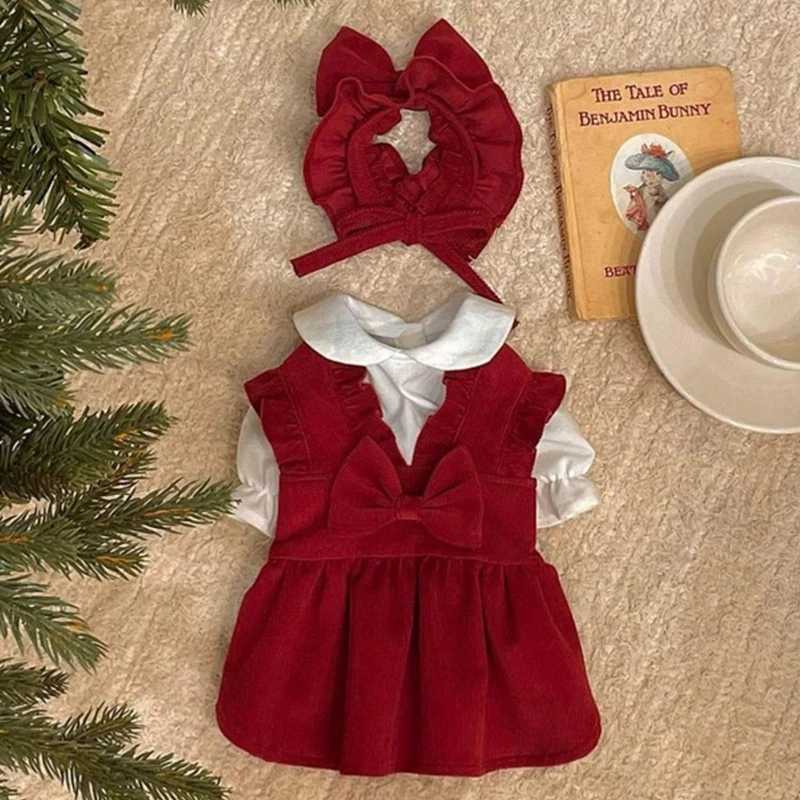 Small Dog Pomeranian Dress Winter Dog Clothes Solid Colour Teddy Princess Skirt Bichon Warm Clothes New Years Gift No Hairpin J251110