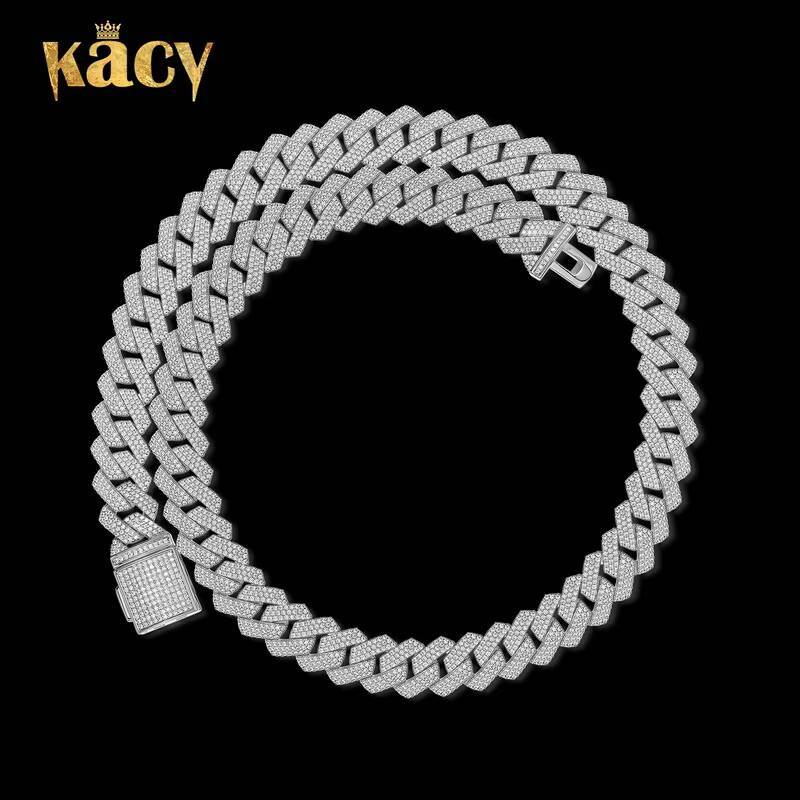 Best Price 13/14/16MM HipHop Iced VVS Moissanite Diamond Cuban Link Sterling Silver Rock From Jewelry Reseller