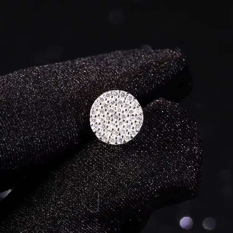 Fine Jewelry Screw Back Women Luxury Gold Plated 925 Sterling Silver Iced Out VVS Moissanite Diamond Stud Earrings for Men