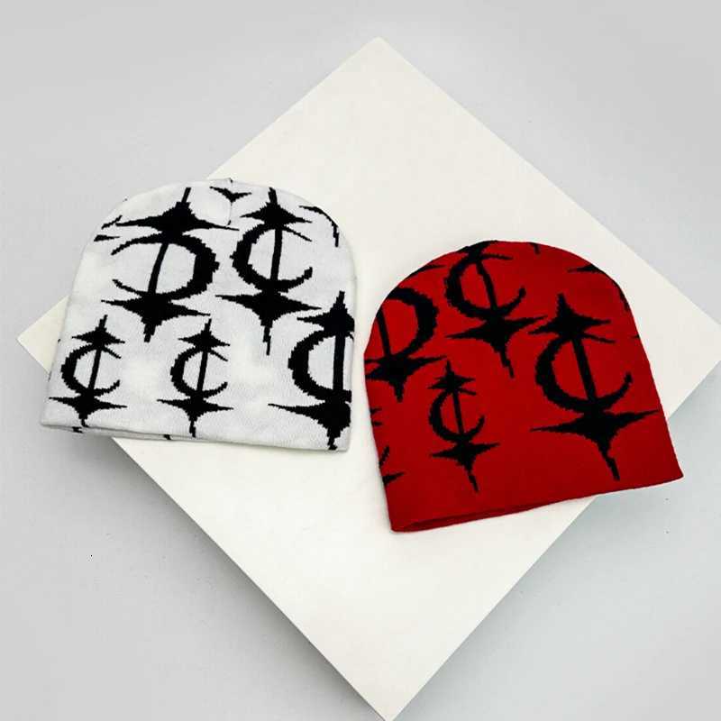 European Style Pattern Wool Knitted Hats Personal Warm Hip Hop Versatile Beanies Autumn and Winter New Street Fashion Niche insXJ251110