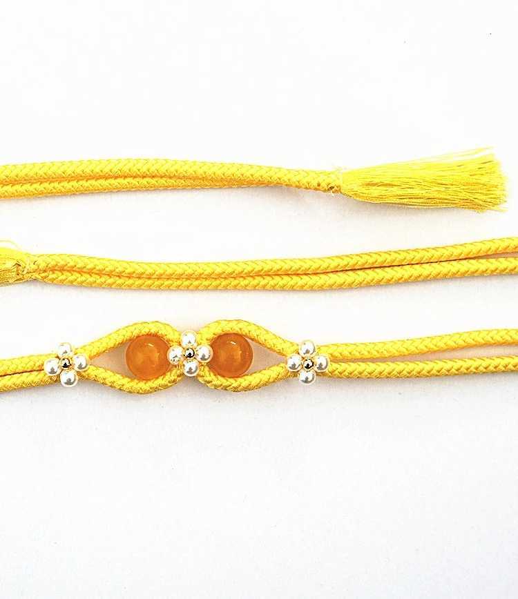 Obi Jime - Agate bead waistband for Yukata formal kimono Mti traditional decorative belt- X250410