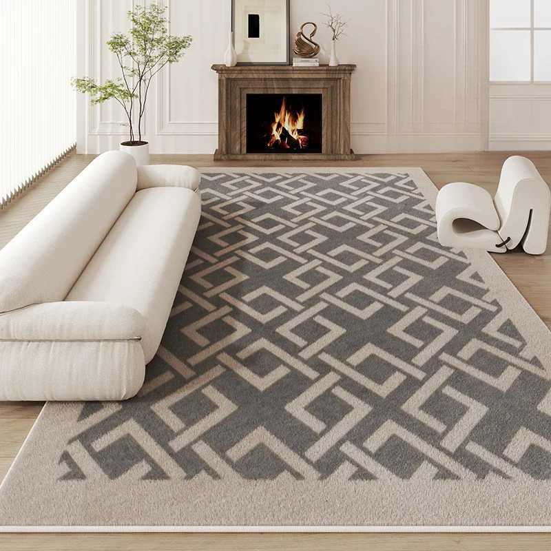 Luxurious Cream Carpet Room Carpet Modern Home Decorartion Aesthetic Rug Cozy Soft Bedroom Bedside Rug Y251110