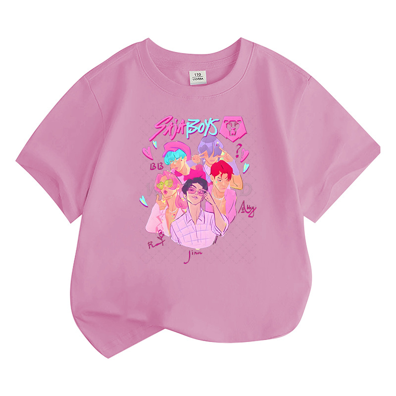 Kpop Demon Hunters Boys and Girls Toddlers' Short-Sleeve T-Shirts Multipacks Infant to Big Kid Kids Short Sleeve Tees Toddler Crewneck