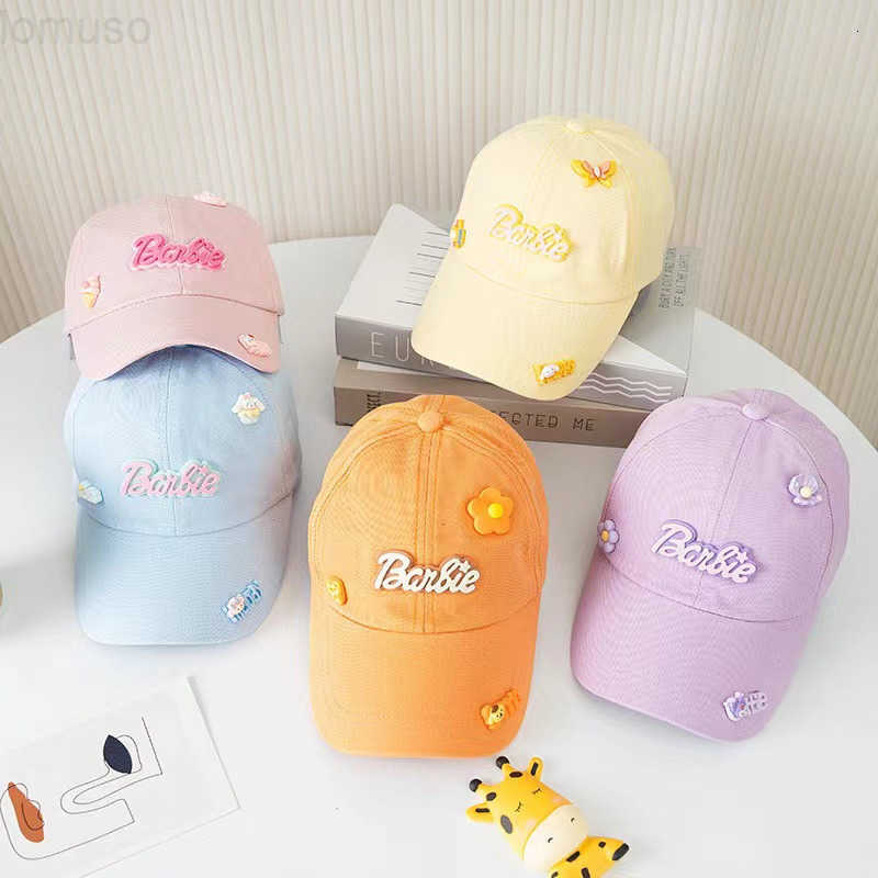 Sanrio 2024 Spring New Childrens Baseball Cap Cute 3D Cartoon Sunshade Embroidered Curved Brim Duckbill Cap H251110