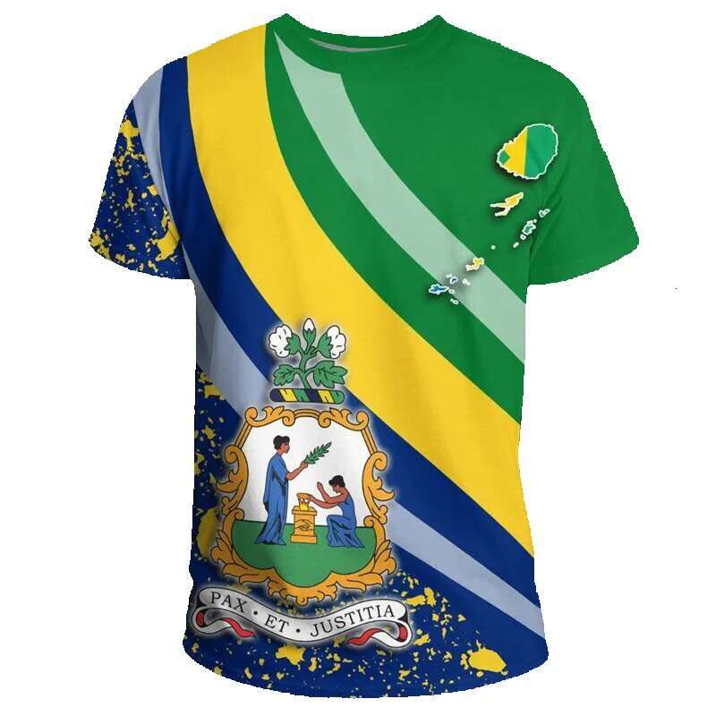 NT and Greenins flag pattern football summer casual round neck 3D printed bulk breathable T-shirt