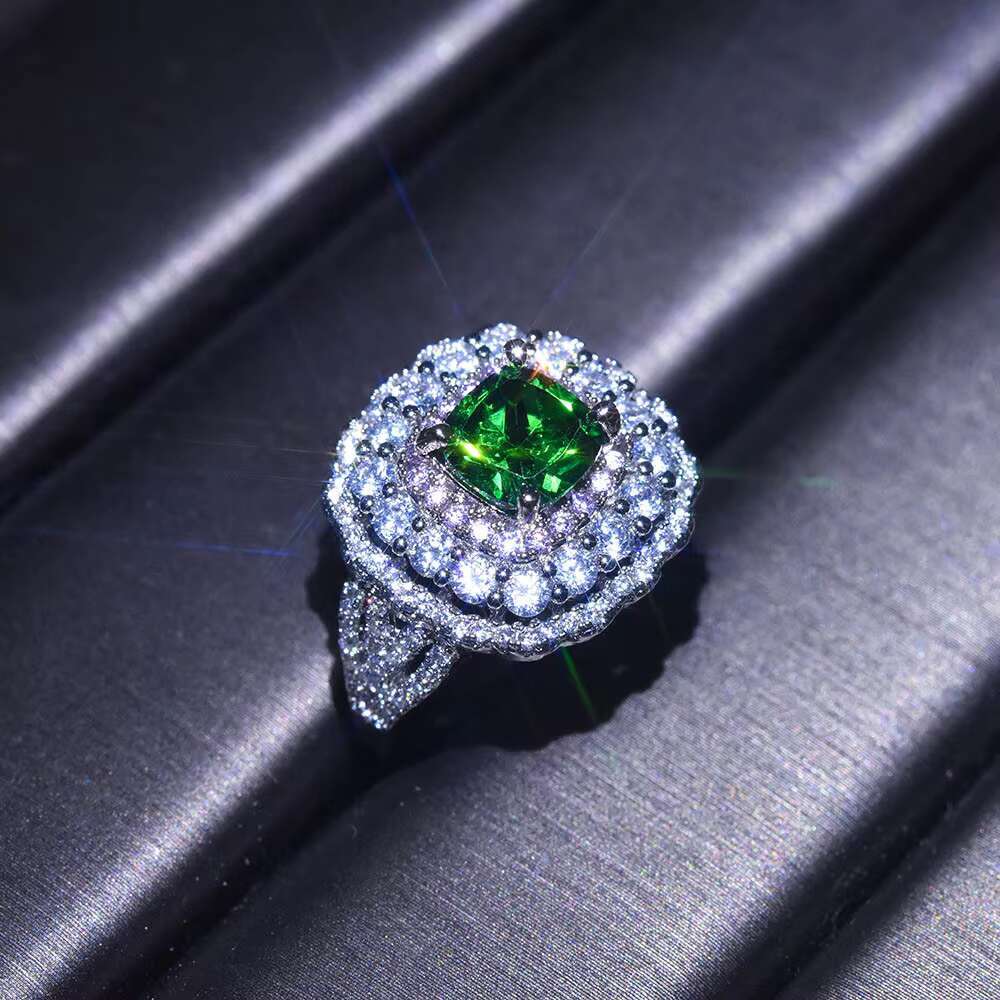 PT950 Platinum Plated Mosan Diamond Ring Diamond Proposal Ring Princess Square Diamond Ring