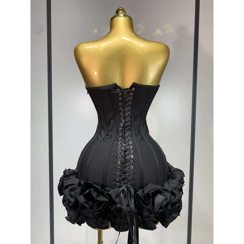 Women Evening Bandage Dress Strapless Bodycon Wers Mini Celebrity Sexy Birthday Party Dresses Photo Shoot Nightclub Outfit