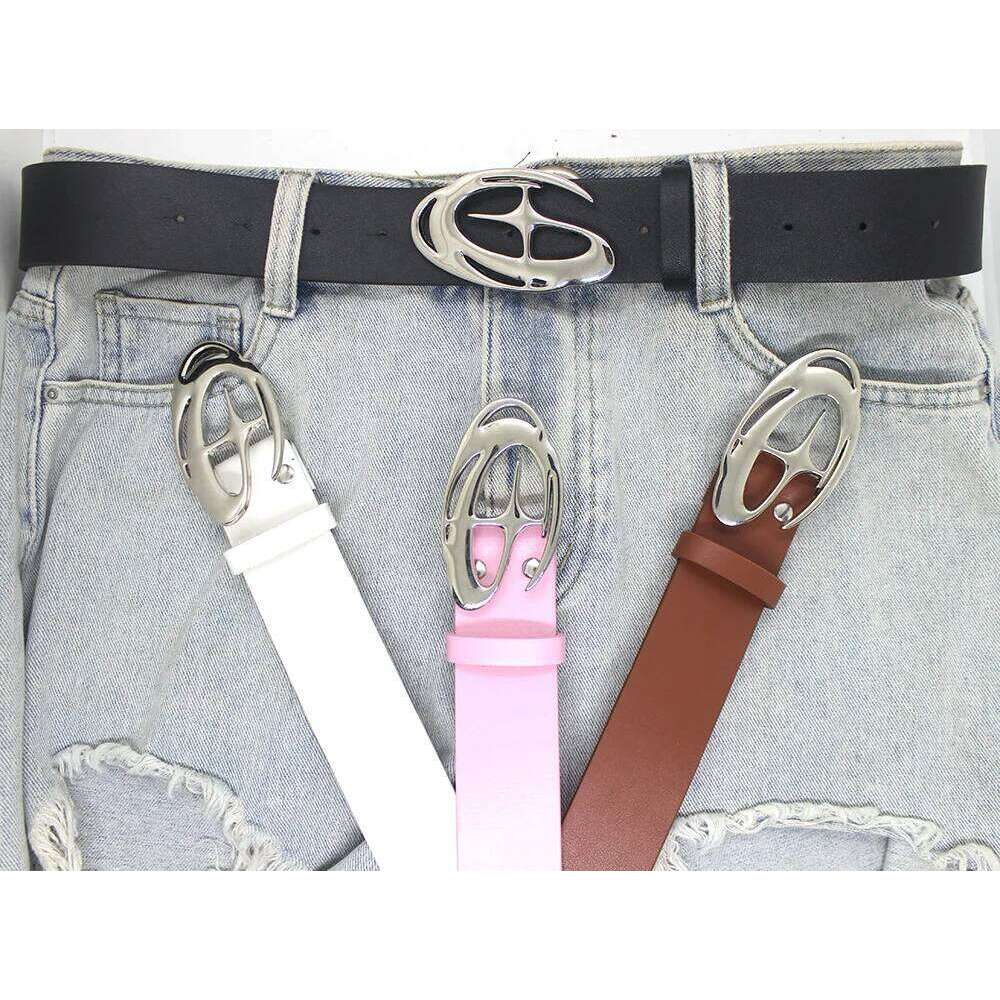 Punk Moon Star Buckle Design Cross Metal Vintage Gothic Men Women Y2k Pu Leather Waistband Jeans Pants Decorative Belt