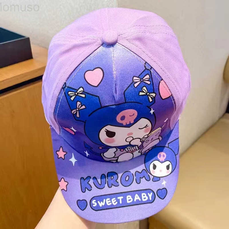 Sanrio Childrens Hat Spring Summer Cartoon Sun Hat Boys and Girls Baseball Cap Kuromi Duckbill Cap Little Girl H251110