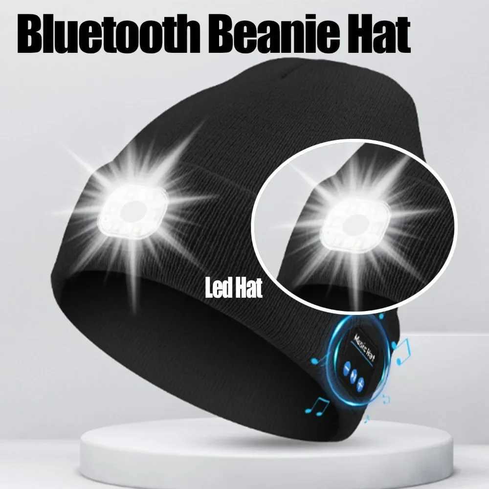 3-in-1 Function Bluetooth Beanie Bluetooth Beanie with Light Unisex 6 LED USB Rechargeable with Cordless Headphones beanieXJ251110