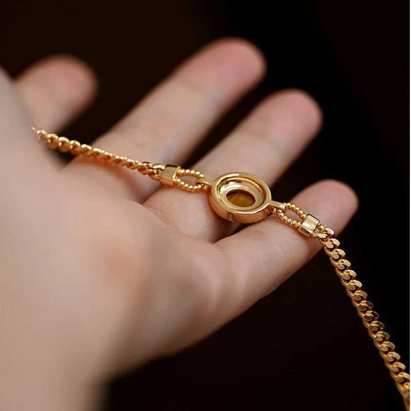 French Palace Style Tiger Eye Stone Bracelet Premium Luxury 18k Gold Plated Cuban Chain Women Zircon Bracelet Party Jewelry GiftT251110