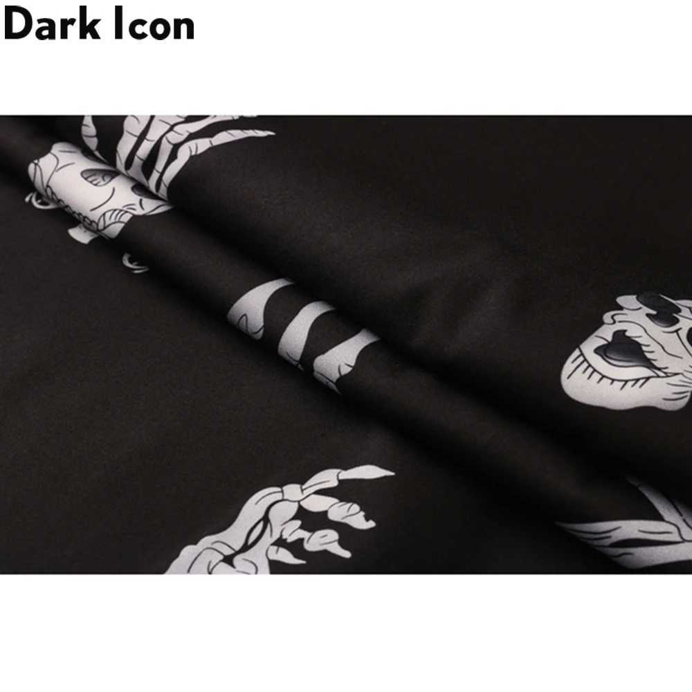 Black skull shirt mens summer retro street mens shirt mens shirt X250410
