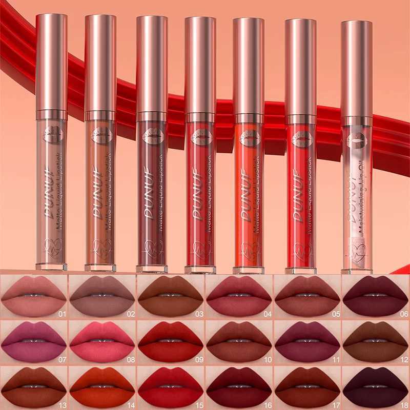 18-Colors Sexy Velvet Matte Lip Gloss Rose Pink Liquid Lipstick Beauty Red Waterproof Lasting Easy To Color Nude Lip Tint MakeupT251110