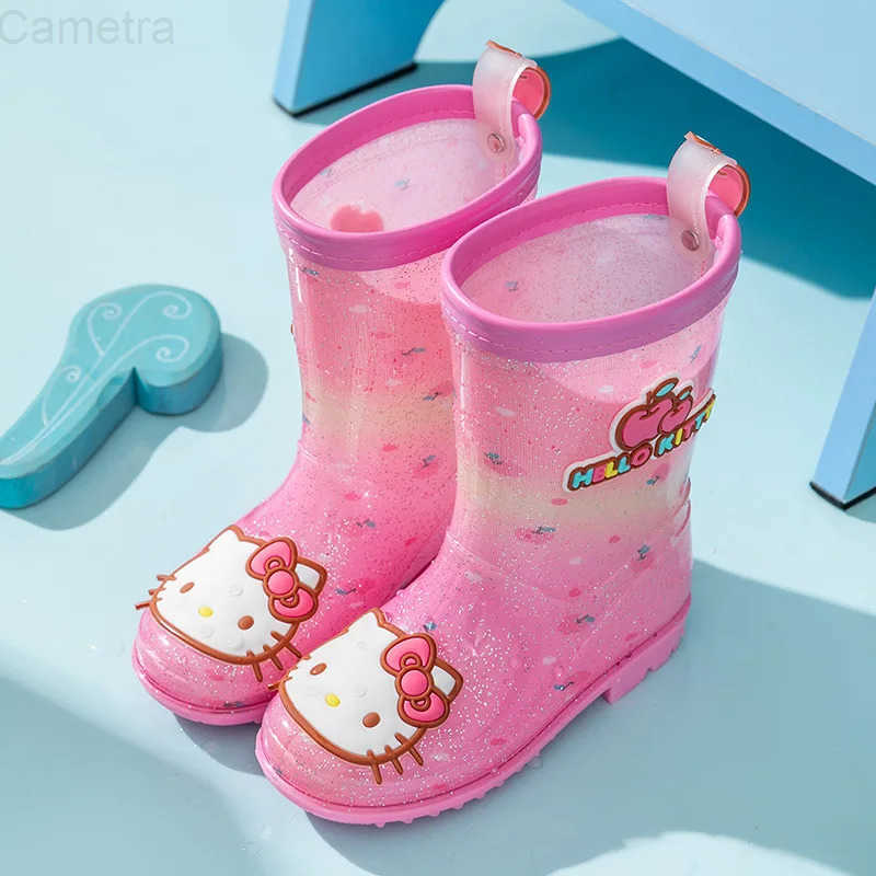 Sanrio Child Rain Boots Hello Kitty Kuromi My Melody Girl Boy Rain Boots Waterproof Medium Low Boots Rain Boots New Cute Gift H251110