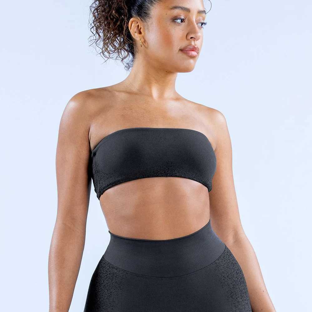 Ignite Bandeau Impact Sports Bra Womens Seamless Yoga Bra Mid Support Pad Gym Crop Top Stretching Fitness Back Cross Exercise TopXJ250410