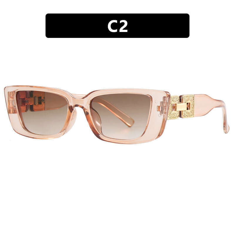 Cat Eye Narrow Chain Sunglasses European and American Fashion Small Frame Street Style Women's Sun glasses Trendy