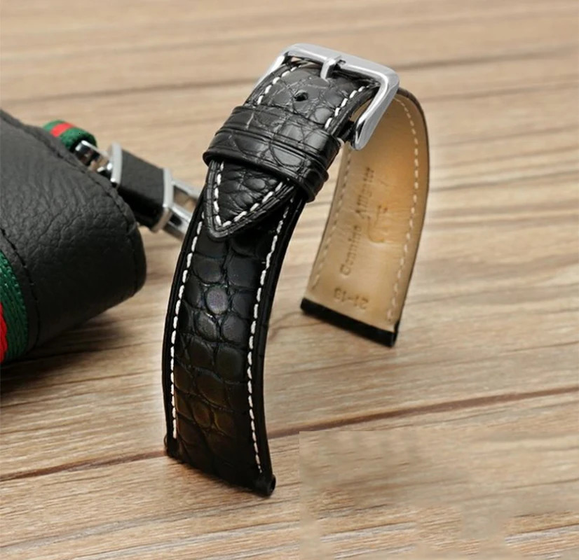 High quality Skin WatchBand Men Watch Strap Genuine Leather Bracelet 18mm 19mm 20mm 22mm 23mm Stainless steel buckle 250322