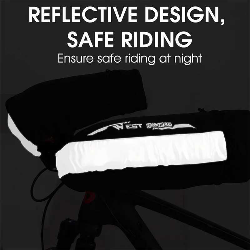 WEST BIKING Winter Bicycle Handlebar Mittens Thermal Windproof Bar Mittens MTB Road Bike E-bike Motorcycle Outdoor Cycling Glove S25118