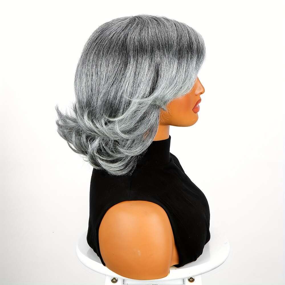 Glueless Bob Wigs Brazilian Remy Human With 180% Density, Natural Body Wave Texture, Non-Lace Rose Net Men Women, Unisex Short Hair Wig For Daily Part