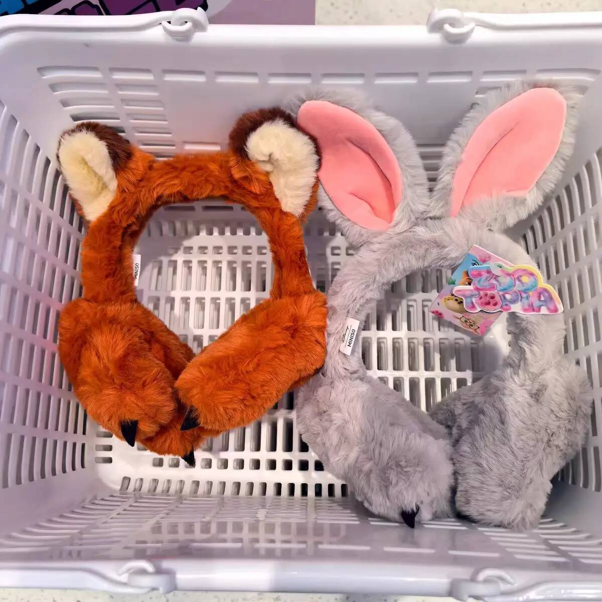 Disney Zootopia Animal Paw Ear Muffs Winter Warm Adjustable Cozy Earmuffs for Women, Teens, Kids - Cute Cartoon Fashion