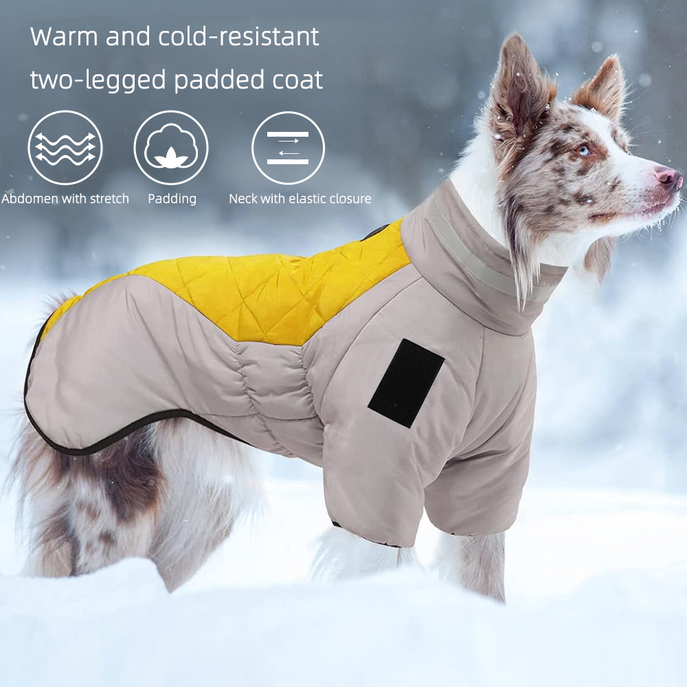 Warm Winter Dog Clothes - Windproof Pet Cotton Coat with Safety Reflectors, Light Rain Resistant