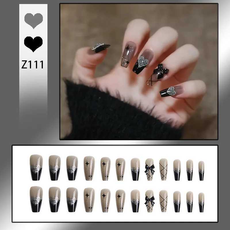 24 pieces/box Hot Girl Wear Wholesale Bow Hot Girl Nail Art Fake Nail W250410