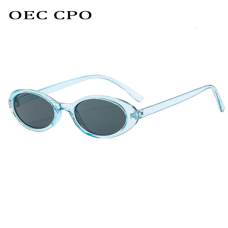 small oval sunglasses for women fashionable retro hiphop cat eye leopard black punk glasses UV400 Oculos 250410
