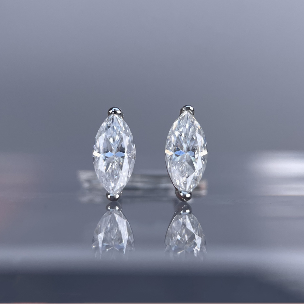 TaiYang GRA 0.5CT 4x8mm Marquise Moissanite Earrings for Women, Luxurious S925 Wedding Engagement Diamond Earring with Moissanite Certificate
