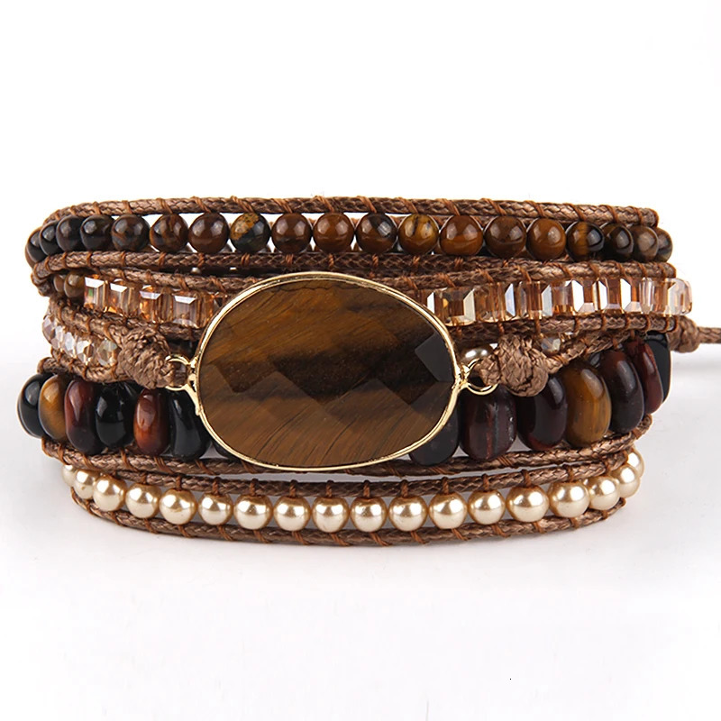 RH Fashion Handma Bohemian Jewelry Accessory Mixed Natural Stones Charm 5 Strands Wrap Bracelets Gift Drop 250409