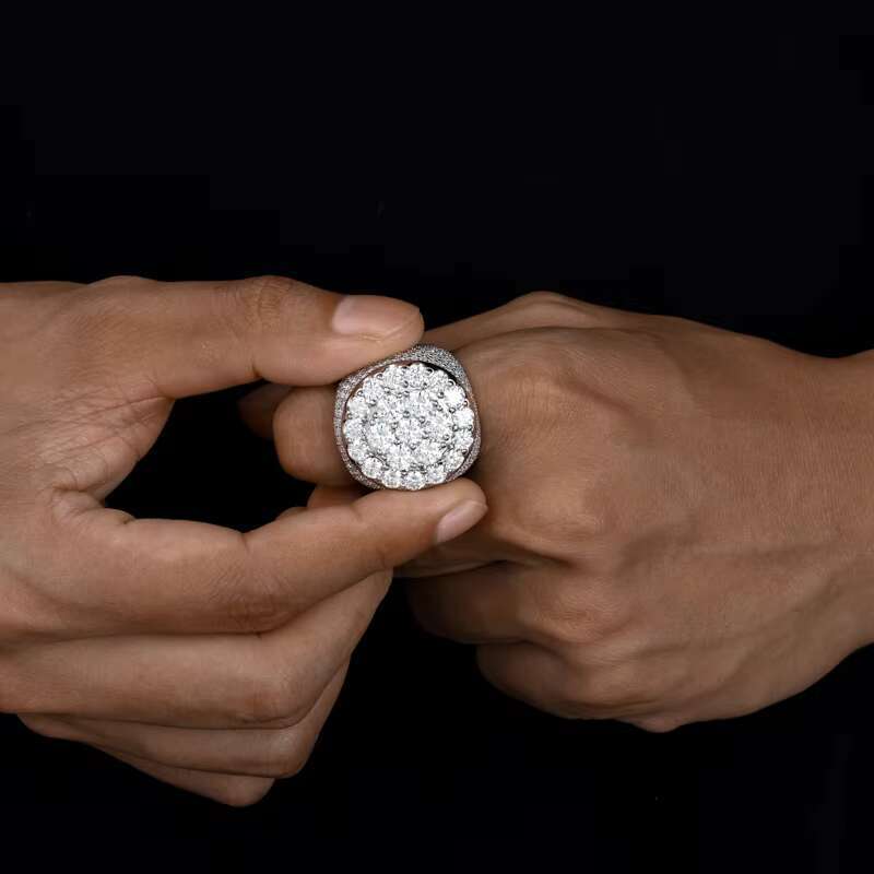 Wholesale Custom Championship Hip Hop Ring Full VVS Moissanite Diamond Baguette Cut 925 Silver With 18K for Weddings