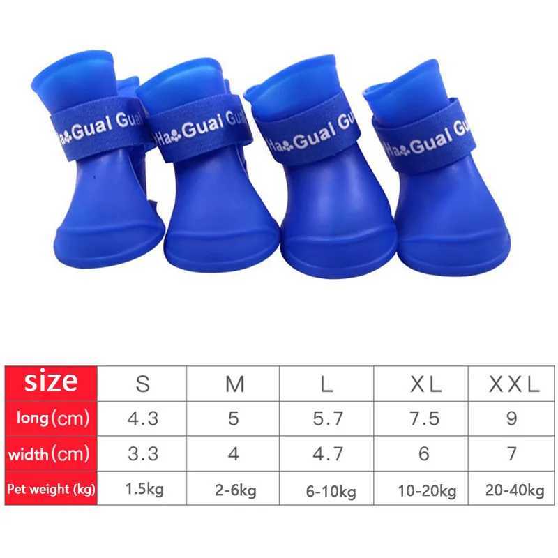 New Arrival 4 pieces of waterproof and anti slip rubber boots for pets suitable for small medium and large dogs cats outdoor shoes dog boots and pet a